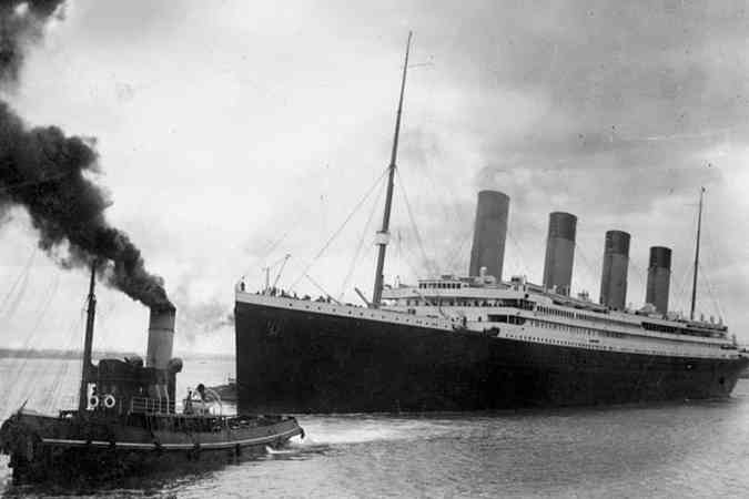 Foto mostra o dia em que o Titanic deixou o estaleiro onde foi construdo em 1912(foto: SOUTHAMPTON CITY COUNCIL / AFP)