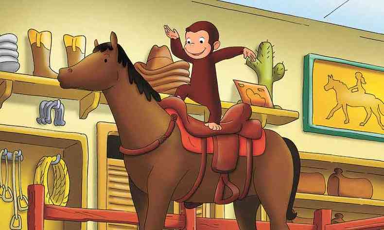 Na estreia da 13 temporada neste domingo, George anda a cavalo. Personagem foi criado na dcada de 1940(foto: Discovery Kids/DIVULGAO )