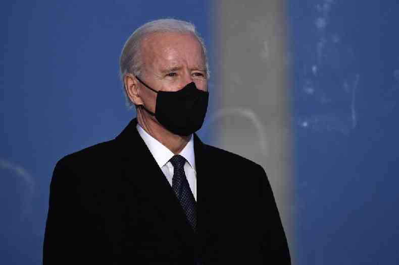 O presidente dos Estados Unidos, Joe Biden, no Memorial covid-19 em Washington, em 19 de janeiro de 2021 (Patrick T. Fallon / AFP)