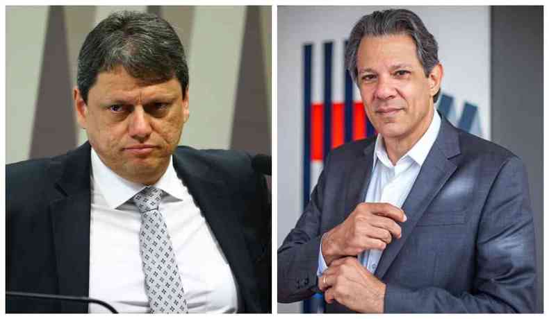 Tarcsio de Freitas (Republicanos) e Fernando Haddad (PT)