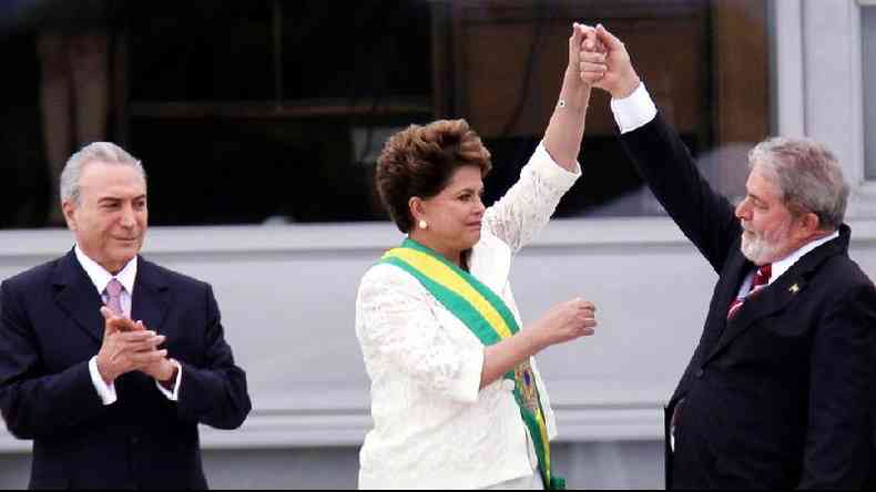 Temer, Dilma e Lula durante posse de Dilma registrada no documentrio 'Democracia em Vertigem', da brasileira Petra Costa