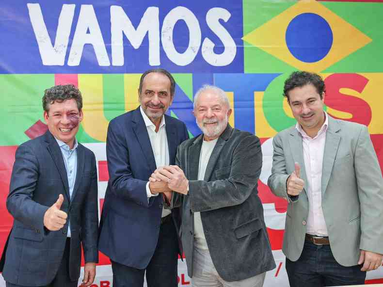 Reginaldo Lopes, Alexandre Kalil, Luiz Inácio Lula da Silva e Cristiano Silveira