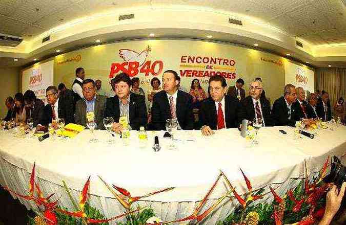 Eduardo Campos foi a estrela principal do encontro dos vereadores do PSB, no Recife. (foto: Roberto Pereira/PSB/Divulgao)