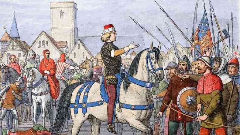 Depois que Ricardo 2 subiu os impostos para arrecadar dinheiro para continuar sua campanha no exterior, os camponeses pegaram em armas em 1381(foto: Getty Images)