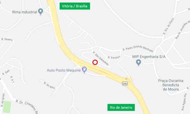 Local exato da interdio do Anel Rodovirio marcada para a noite deste sbado (16)(foto: Reproduo/Google Maps e Arte/Via 040)