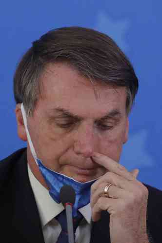 Jair Bolsonaro questionou o uso de mscaras(foto: Sergio Lima/AFP)