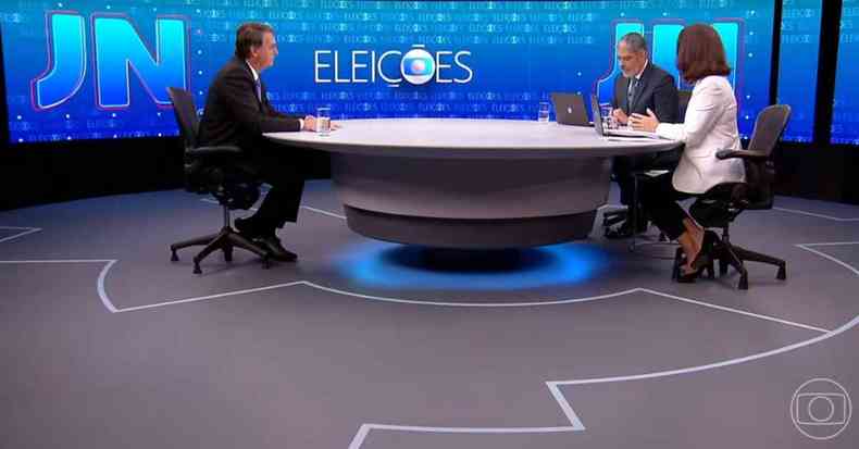Jair Bolsonaro durante entrevista ao Jornal Nacional