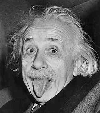 Foto mais famosa de Albert Einstein - cone de cientista 