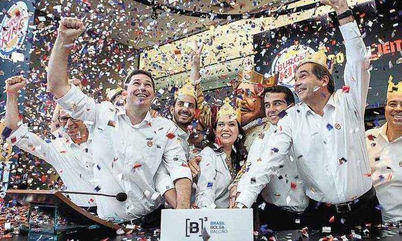 Incio dos negcios com papis da Burger King, uma das nove empresas brasileiras que buscaram recursos na bolsa de valores(foto: Divulgao/BM&FBovespa)