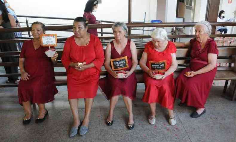 As damas de honra dos casais(foto: Juarez Rodrigues/EM/D.A Press)