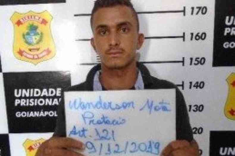 Wanderson Mota Protácio, acusado de triplo homicídio em Goiás