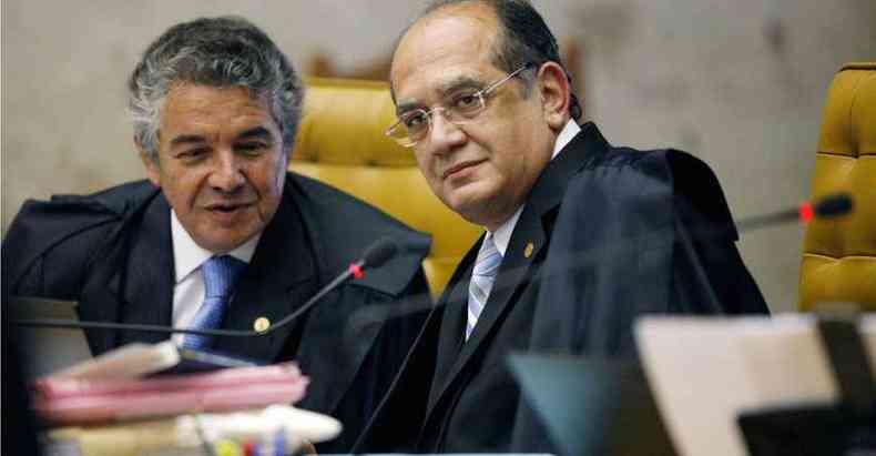 Ministros Marco Aurlio e Gilmar Mendes devem votar contra priso sem esgotamento de recursos(foto: GIL FERREIRA/SCO/STF)