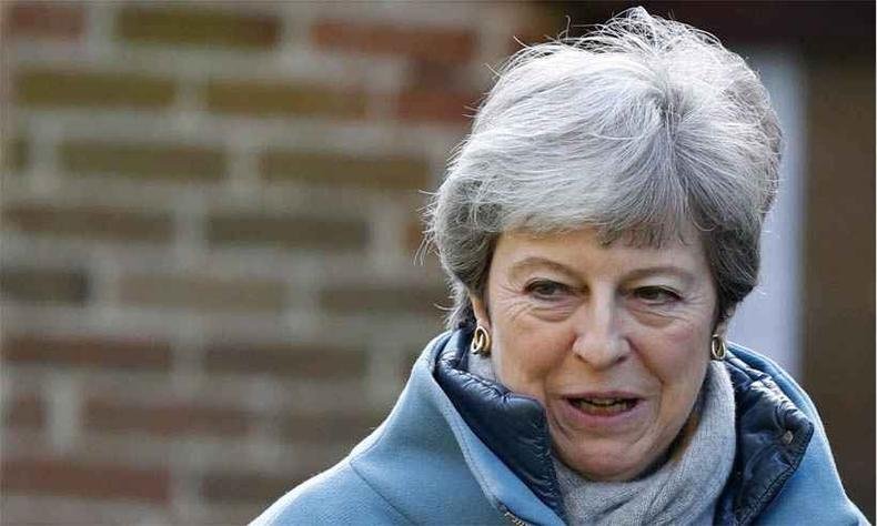 Um porta-voz de Downing Street confirmou � AFP que May mant�m conversas com os colegas. (foto: Adrian DENNIS / AFP )