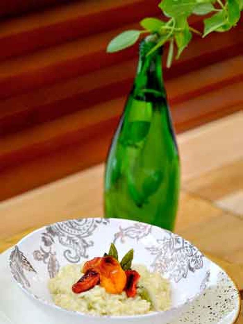 Risoto de aspargos frescos e minipimentes(foto: Alexandre Guzanshe/em/d. a press)