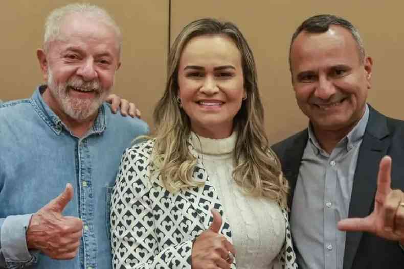 Lula  direita, Daniela no centro e Waguinho  direita