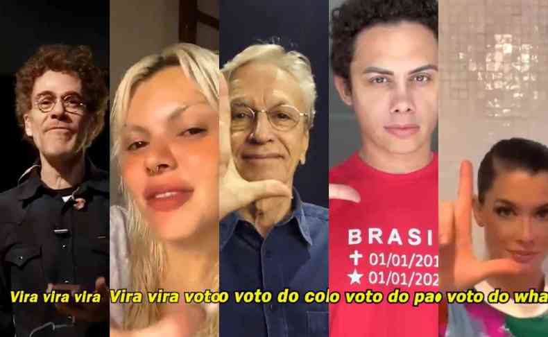 Artistas fazem o 'L' de Lula