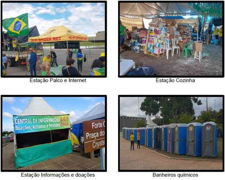 Imagem mostra estrutura do acampamento bolsonarista em Braslia
