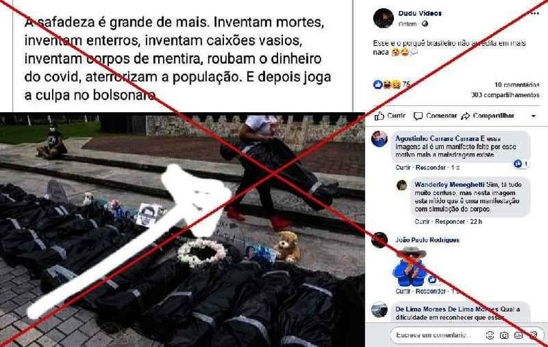 Captura de tela feita em 2 de junho de 2020 de uma publica��o no Facebook