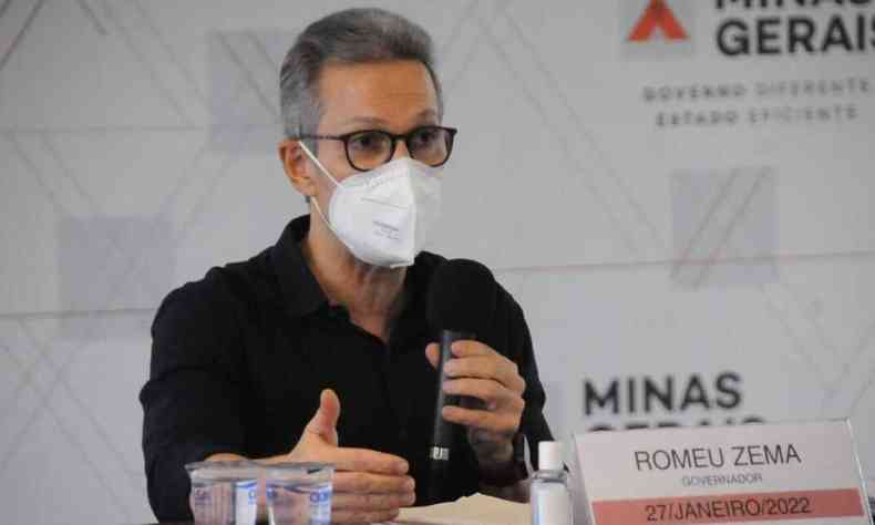 Romeu Zema, governador de Minas Gerais, durante entrevista nesta quinta-feira