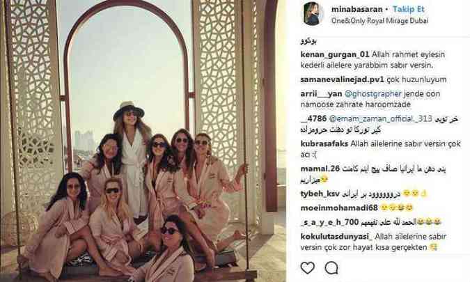 Mina Basaran, filha de 28 anos de um importante executivo turco, postou uma foto nas redes sociais da despedida de solteiro(foto: Instagram/Reprodução)