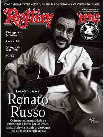 A mais recente edio brasileira da revista dedicou a capa aos 20 anos de morte do cantor Renato Russo(foto: Reproduo Site Rolling Stone Brasil)