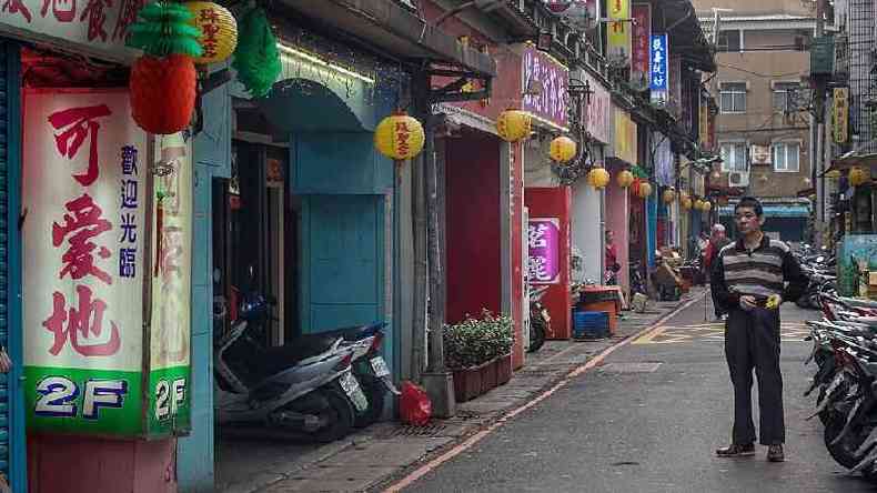 Distrito da luz vermelha de Taiwan, repleto de casas de ch e casas de massagem(foto: Getty Images)