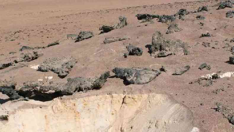 Rochas com cristais no Atacama