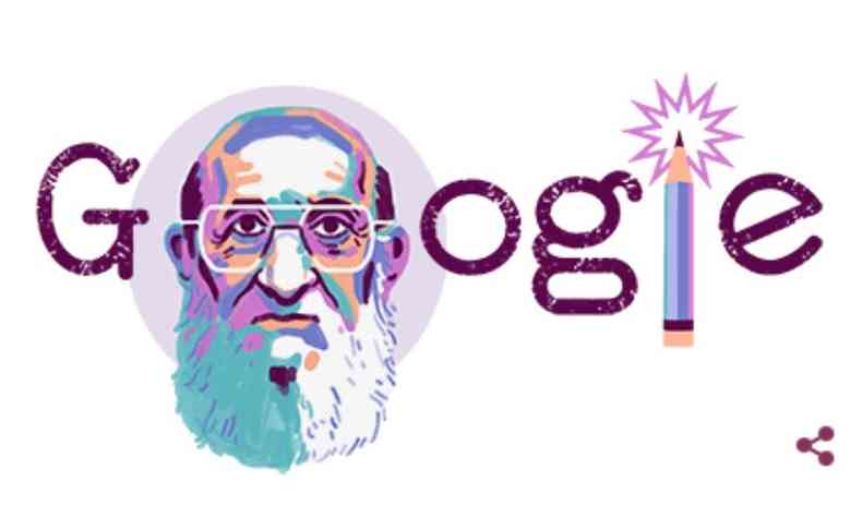 '100 aniversrio do Paulo Freire', diz Doodle em homenagem ao educador