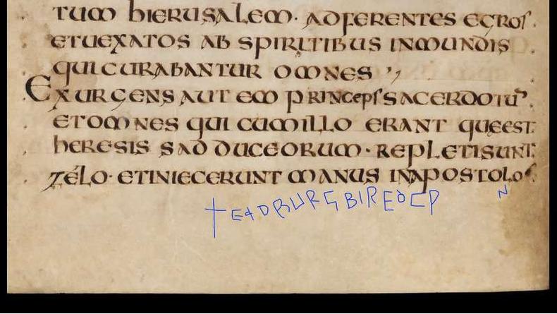O rabisco oculto no livro que deu origem s investigaes.