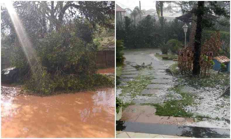 tempestade de granizo causa estragos em Simão Pereira, na Zona da Mata, em 2018