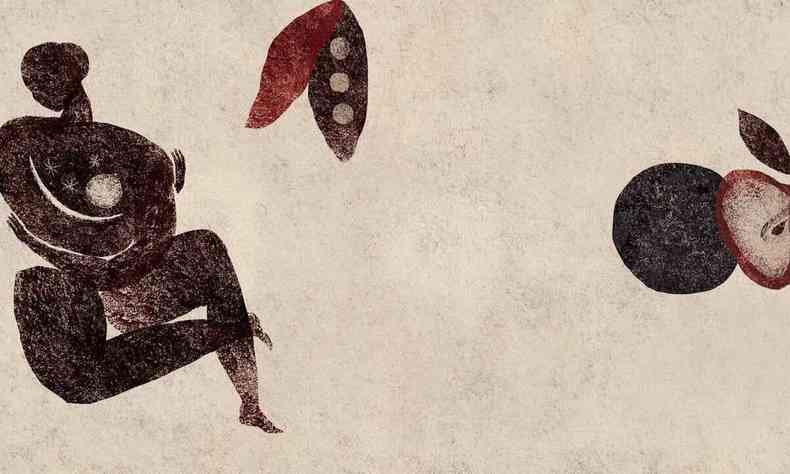Ilustrao de Anna Cunha mostra mulher africana com beb nos braos