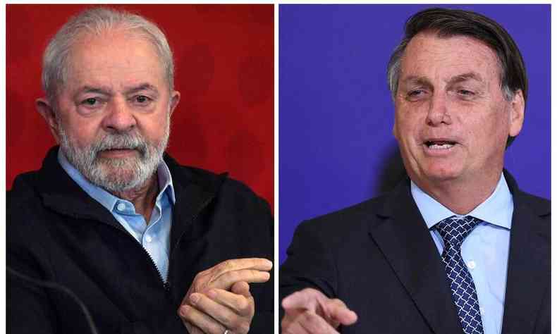 Lula (PT) e Jair Bolsonaro (PL)