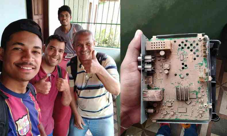 A 'galera da eletrnica' e mais um componente eletrnico que vai ser limpo e recuperado, de graa, em Palmpolisis