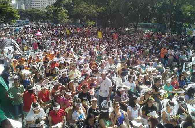 Servidores municipais esto em greve desde 6 de maio deste ano(foto: Sindibel/Divulgao)