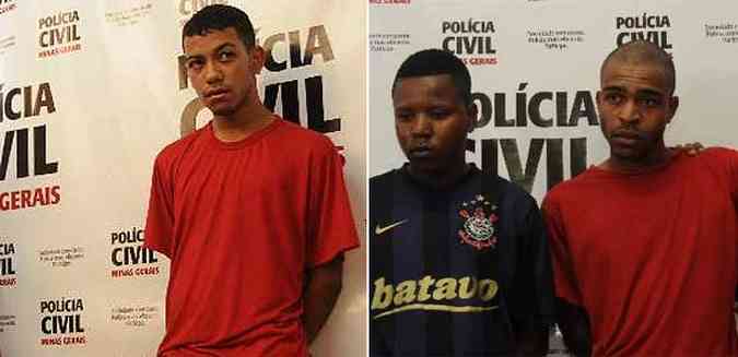 Clber Eduardo da Silva, 22 anos, Lus Henrique da Silva Paulino, 20 anos, e Gleisson Martins Horcio, 28 anos foram presos no fim do ano passado(foto: Jair Amaral/EM/D.A.Press)