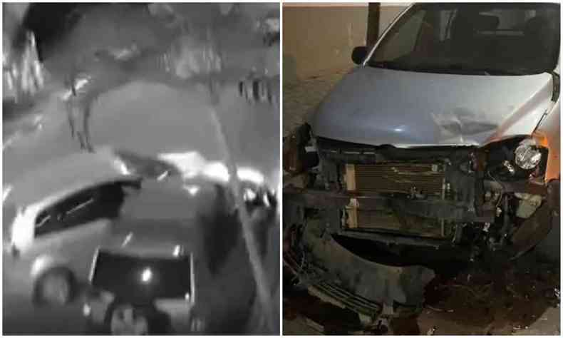 Carro bate em veiculo estacionado em Governador Valadares