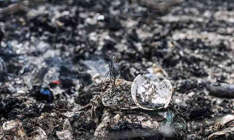 Nesta sexta, maior parte do lixo havia sido queimada(foto: Leandro Couri/EM/DA Press)
