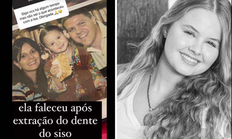 Dois meses após o falecimento de Isadora, os pais criaram perfis nas redes sociais para falar sobre o caso(foto: Reprodução / TikTok) Isadora