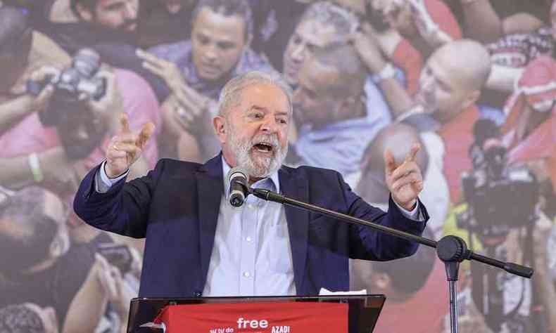 Lula durante primeiro discurso aps retomar direitos polticos(foto: Ricardo Stuckert/Divulgao)