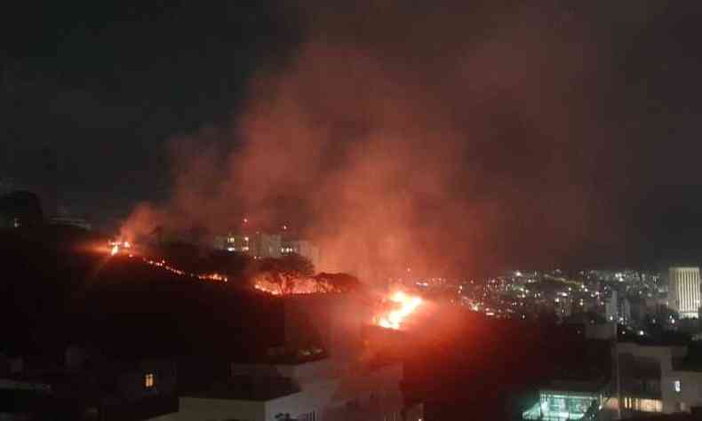 Incndio atingiu parte mais alta do Parque Ecolgico Renato Azeredo, na Regio Nordeste de BH(foto: Vrcia Oliveira/Divulgao)