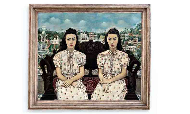 Com 'As gmeas', em que retratou as irms La e Maura em 1940, o pintor venceu o Salo de Belas Artes daquele ano(foto: Autntica Editora/Reproduo)