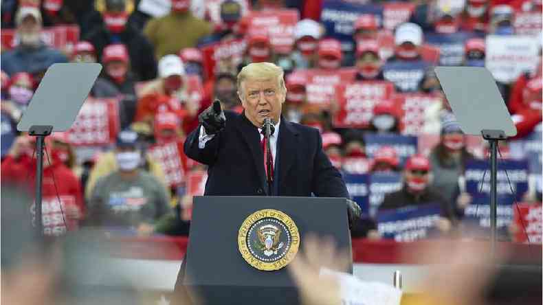 Trump discursa em comcio nas eleies(foto: Getty Images)