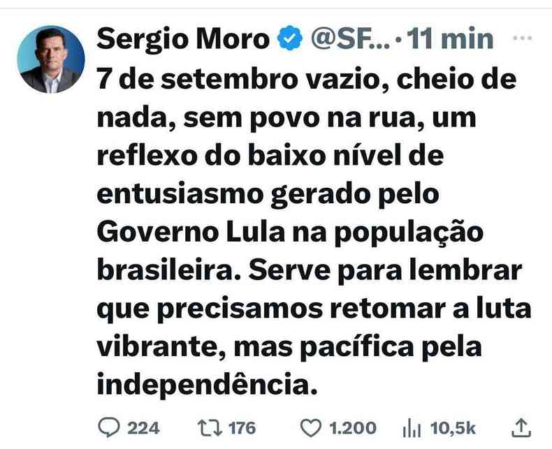 mensagem de Sergio Moro