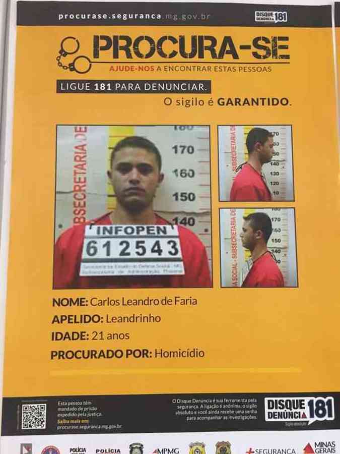 Secretaria de Estado de Segurana Pblica divulgou a lista dos 12 criminosos mais procurados em Minas GeraisGuilherme Paranaba/EM/DA Press