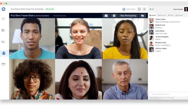Hopin  uma plataforma para conferncias online interativas.(foto: Hopin)