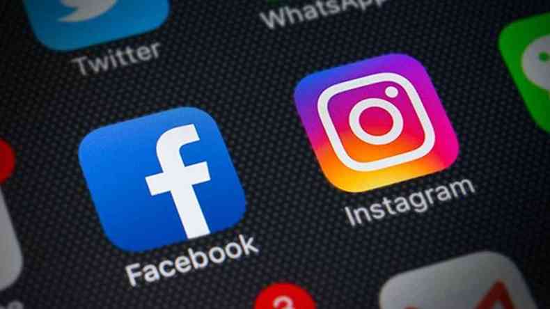 Logos das redes sociais Facebook e Instagram