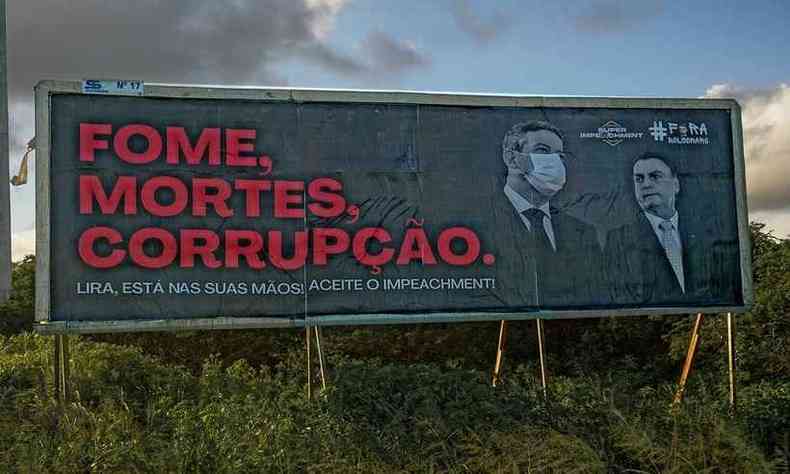 Quatro outdoors de protesto foram colocados na cidade Arapiraca, em Alagoas(foto: Movimento Nossas/Divulgao)