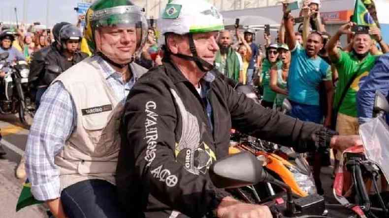 Jarir Bolsonaro durante motociata