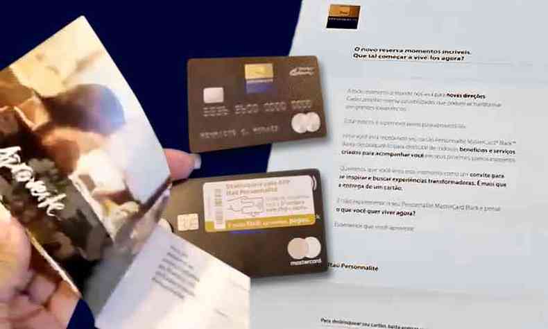 Montagem de carto e papelaria do Ita Personnalit tem feito clientes do banco carem em golpe(foto: Reproduo)
