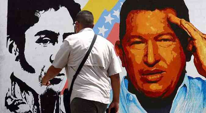 Morte do lder venezuelano faz que seu partido (PSUV) se esforce para manter a unio para as eleies(foto: GERALDO CASO / AFP)